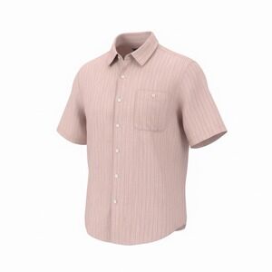 Tommy Bahama 100% Linen Short Sleeve Button Up Shirt Pink Striped Men's Size XL